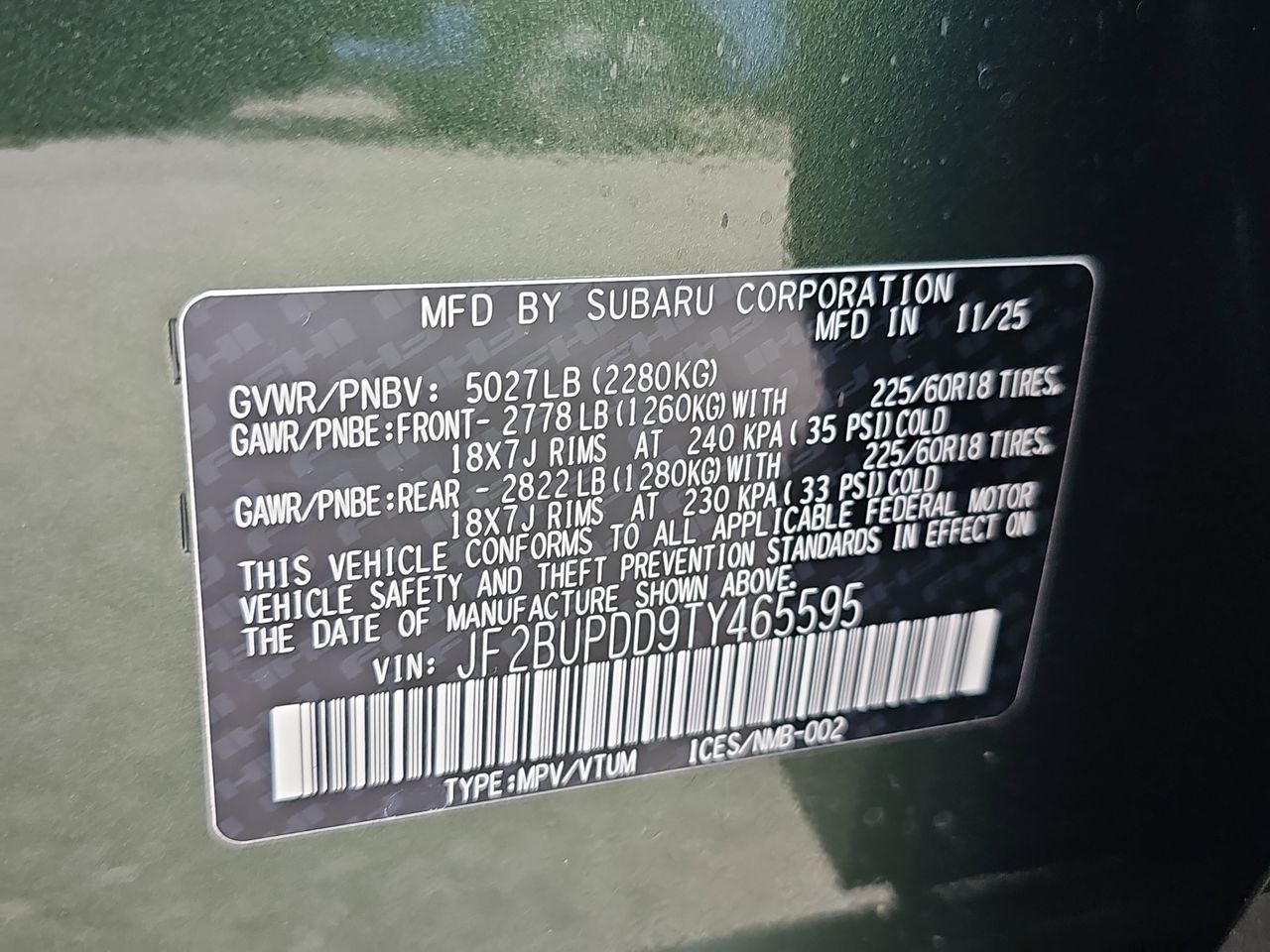 New 2026 Deep Emerald Green Pearl Subaru Limited image 39