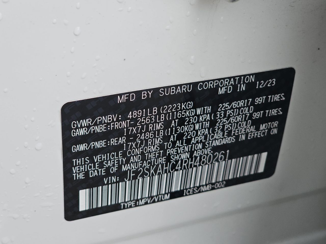 Certified Used 2024 Crystal White Pearl Subaru Wilderness image 43