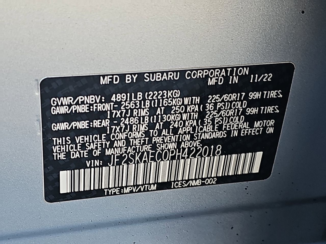 Certified Used 2023 Ice Silver Metallic Subaru Premium image 41