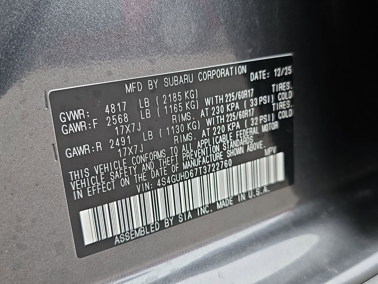 New 2026 Magnetite Gray Subaru Premium image 37