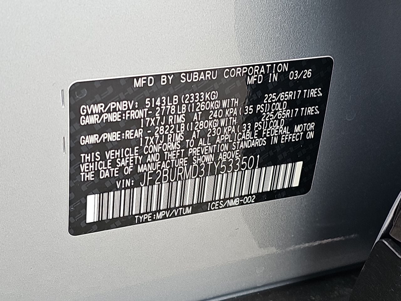 New 2026 Ice Silver Subaru Wilderness image 39