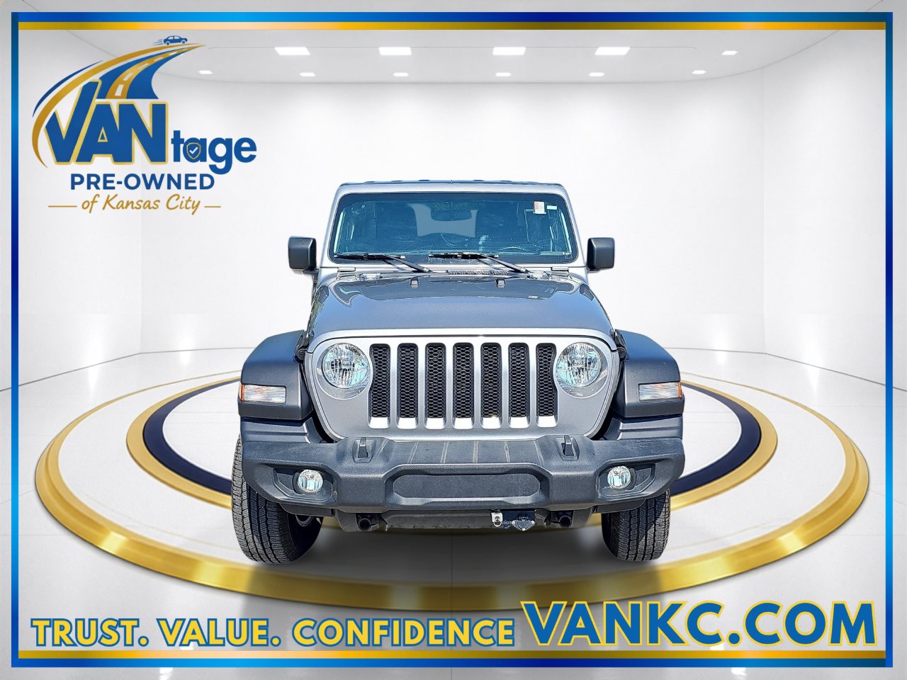 Used 2021 Billet Silver Metallic Clearcoat Jeep Unlimited Sport S image 2
