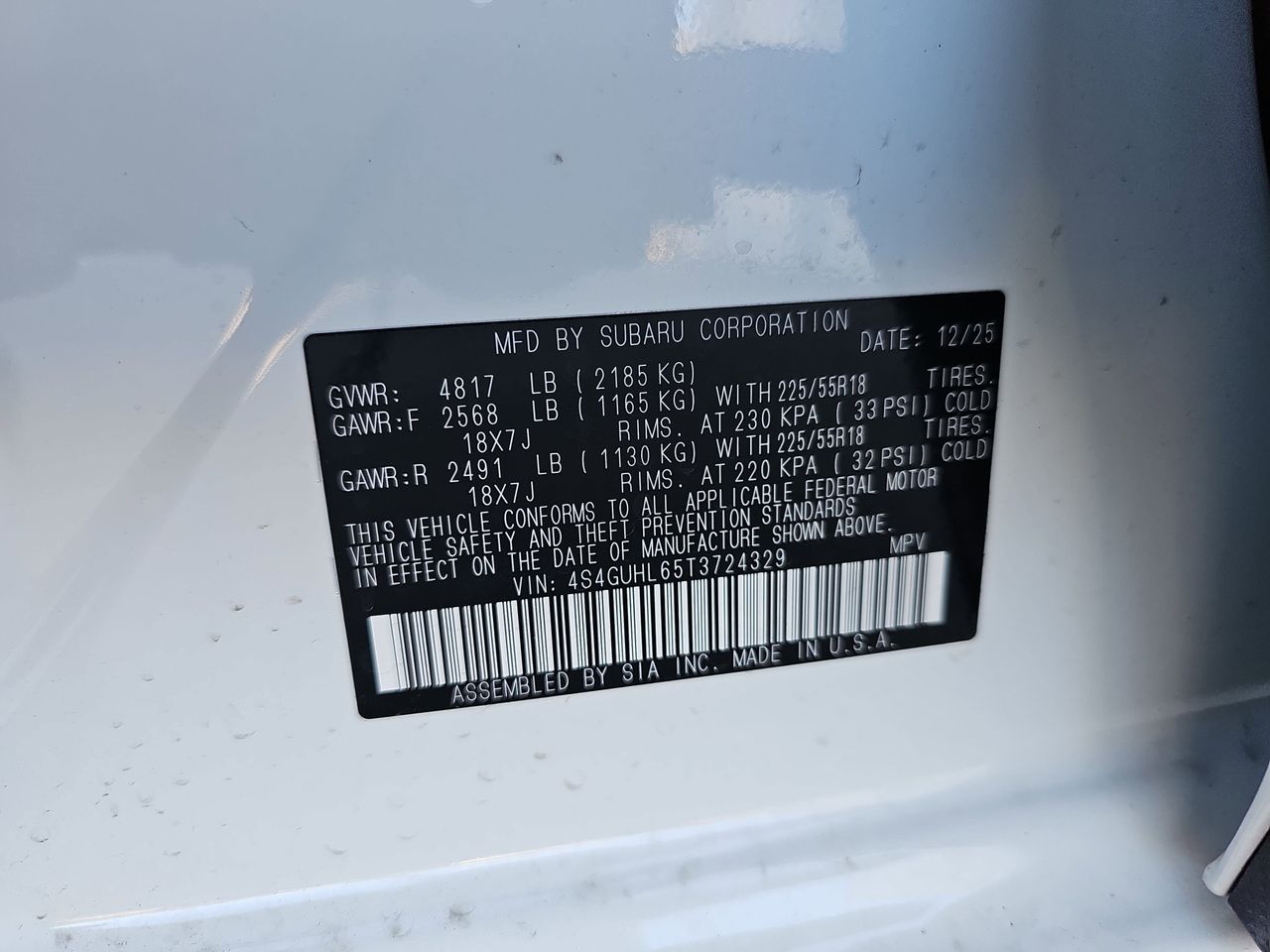 New 2026 Crystal White Pearl Subaru Limited image 36