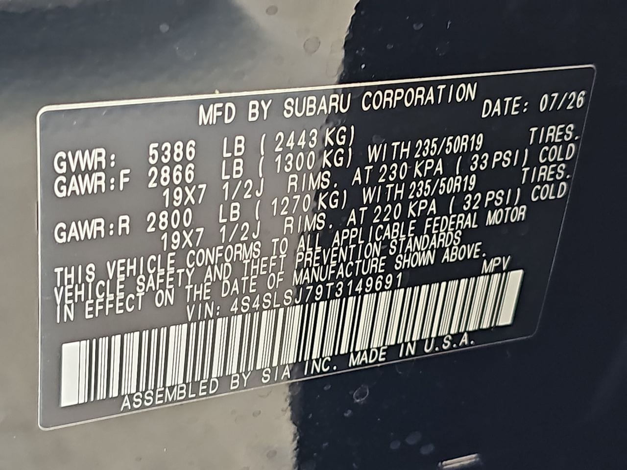 New 2026 Crystal Black Silica Subaru Sport Hybrid image 37