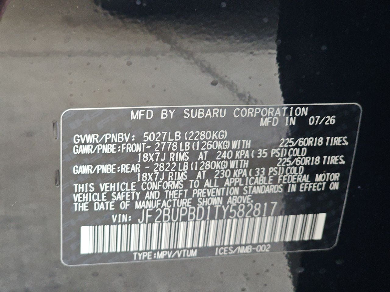 New 2026 Crystal Black Silica Subaru Premium image 38