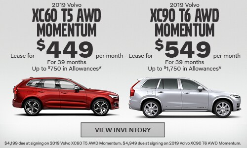 2019 Volvo XC60 T5 AWD Momentum & 2019 Volvo XC90 T6 AWD Momentum