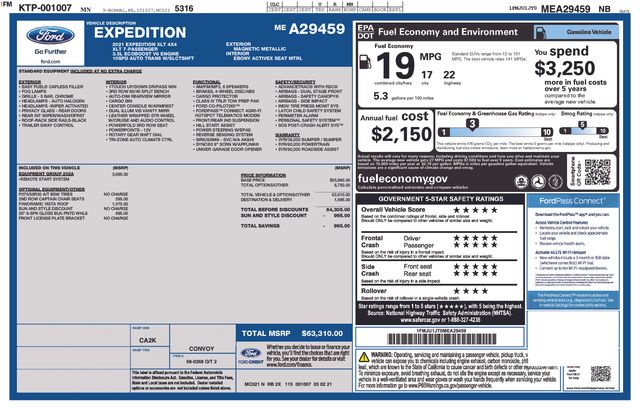 Used 2021 Ford Expedition XLT with VIN 1FMJU1JT0MEA29459 for sale in Morris, Minnesota