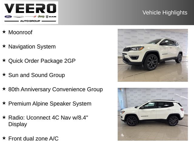 Used 2021 Jeep Compass 80th Spec. Edition with VIN 3C4NJDEB9MT576151 for sale in Morris, Minnesota