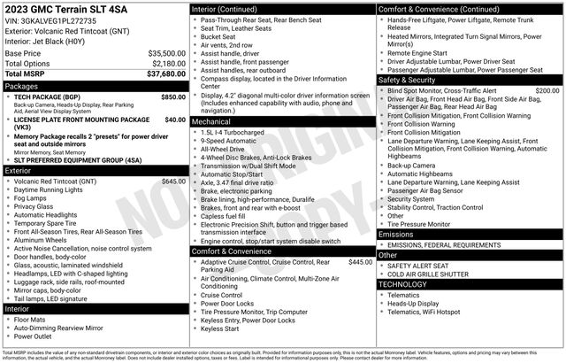 Used 2023 GMC Terrain SLT with VIN 3GKALVEG1PL272735 for sale in Morris, Minnesota