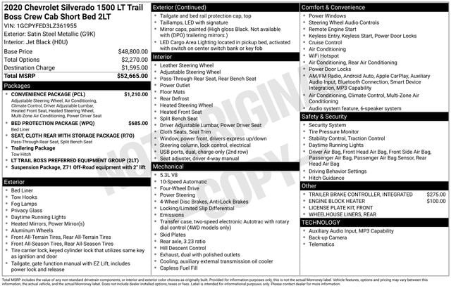 Used 2020 Chevrolet Silverado 1500 LT Trail Boss with VIN 1GCPYFED3LZ361955 for sale in Morris, Minnesota