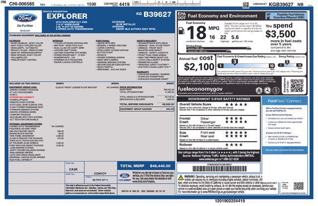 Used 2019 Ford Explorer XLT with VIN 1FM5K8D87KGB39627 for sale in Morris, Minnesota