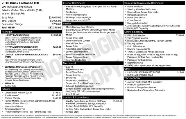 Used 2010 Buick LaCrosse CXL with VIN 1G4GC5EG0AF282630 for sale in Morris, Minnesota