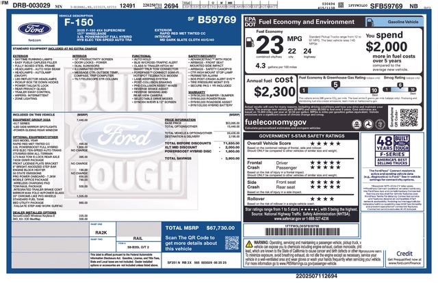 Used 2025 Ford F-150 XLT with VIN 1FTFW3LD0SFB59769 for sale in Morris, Minnesota