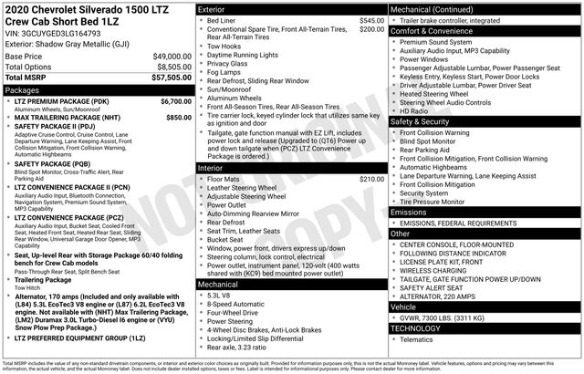Used 2020 Chevrolet Silverado 1500 LTZ with VIN 3GCUYGED3LG164793 for sale in Morris, Minnesota
