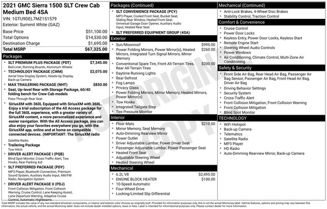 Used 2021 GMC Sierra 1500 SLT with VIN 1GTU9DEL7MZ151579 for sale in Morris, Minnesota