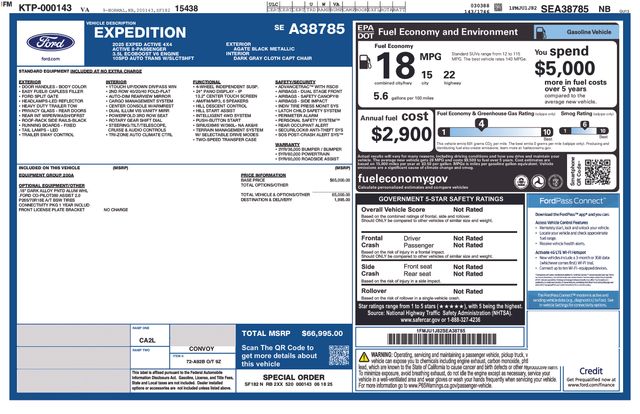 Used 2025 Ford Expedition Active with VIN 1FMJU1J82SEA38785 for sale in Morris, Minnesota