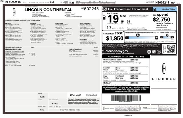 Used 2017 Lincoln Continental Select with VIN 1LN6L9TK7H5602245 for sale in Morris, Minnesota