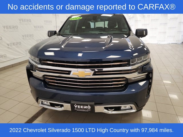 Used 2022 Chevrolet Silverado 1500 Limited High Country with VIN 1GCUYHET6NZ182835 for sale in Morris, Minnesota