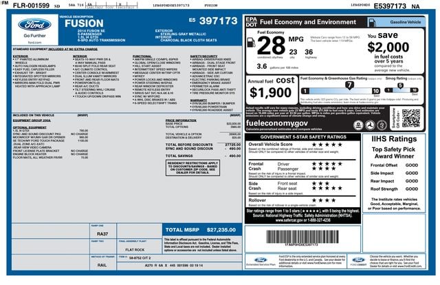 Used 2014 Ford Fusion SE with VIN 1FA6P0HD0E5397173 for sale in Morris, MN