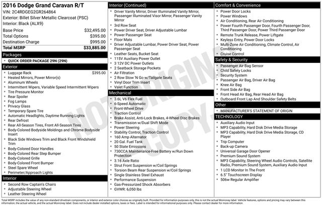 Used 2016 Dodge Grand Caravan R/T with VIN 2C4RDGEG2GR264864 for sale in Morris, Minnesota