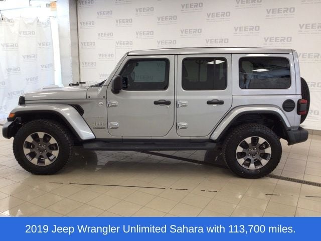 Used 2019 Jeep Wrangler Unlimited Sahara with VIN 1C4HJXEG3KW651038 for sale in Morris, Minnesota