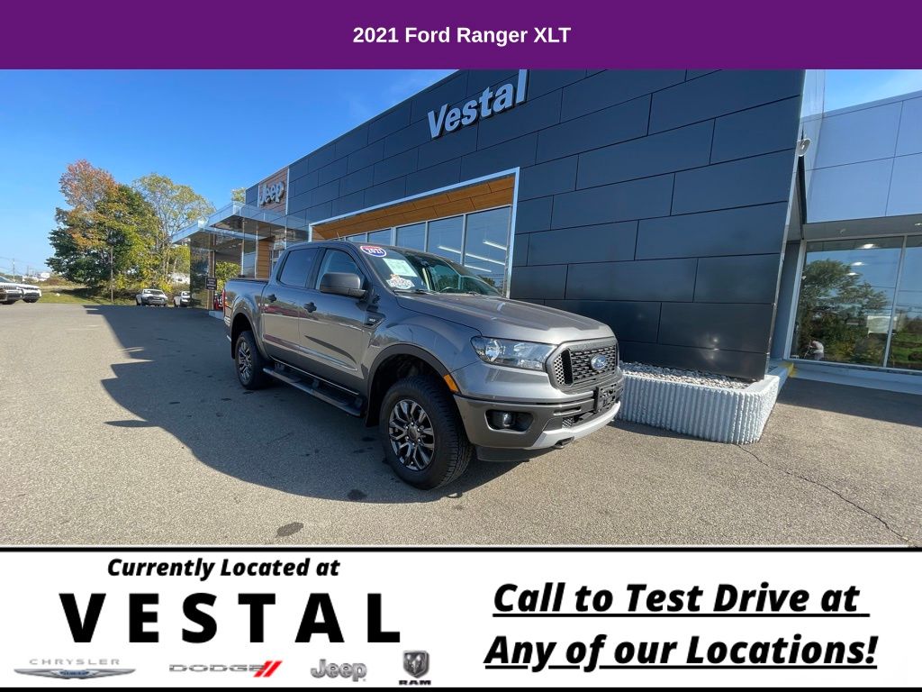 Gray Metallic 2021 Ford Ranger XLT SuperCrew 4WD Pickup Truck Four-Wheel Drive Automatic