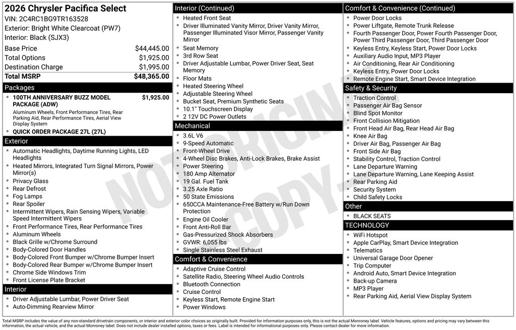 2026 Chrysler Pacifica Select - Photo 11
