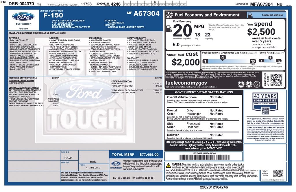Used 2021 Ford F-150 Limited Truck