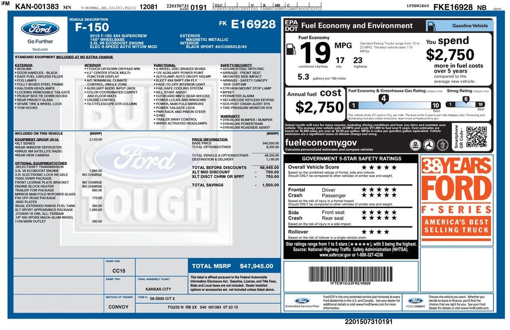 Used 2015 Ford F-150 XLT Truck