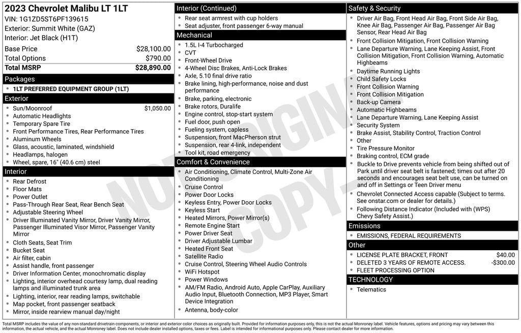 Used 2023 Chevrolet Malibu LT Sedan