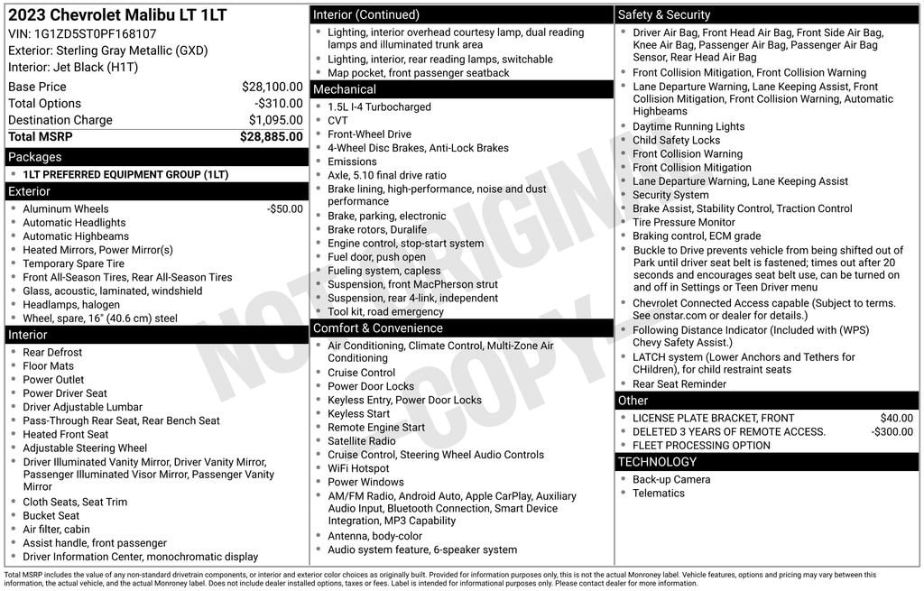 Used 2023 Chevrolet Malibu LT Sedan