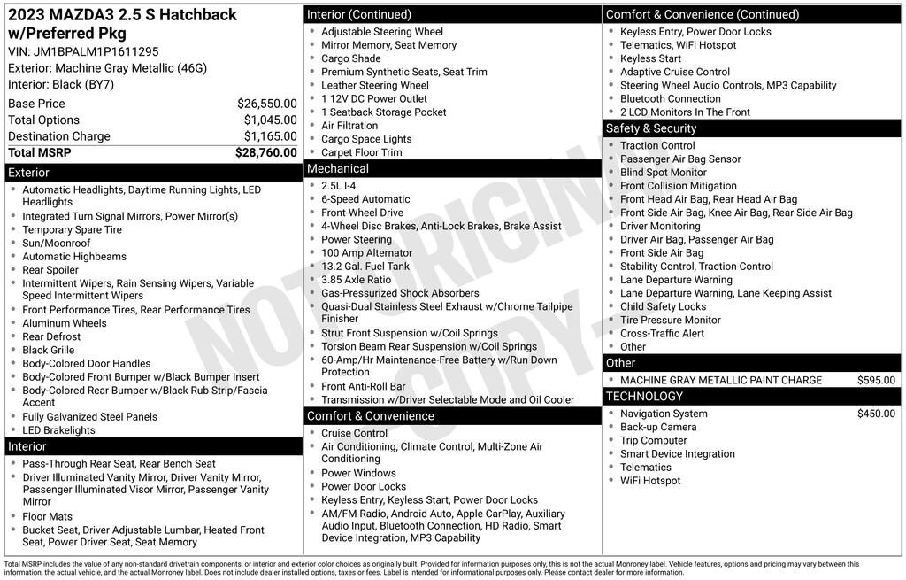 Used 2023 Mazda Mazda3 Hatchback 2.5 S Preferred Hatchback