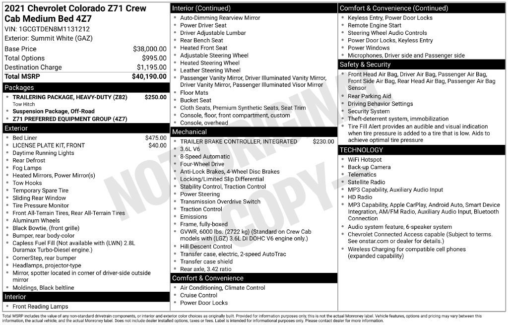 2021 Chevrolet Colorado Z71 - Photo 40