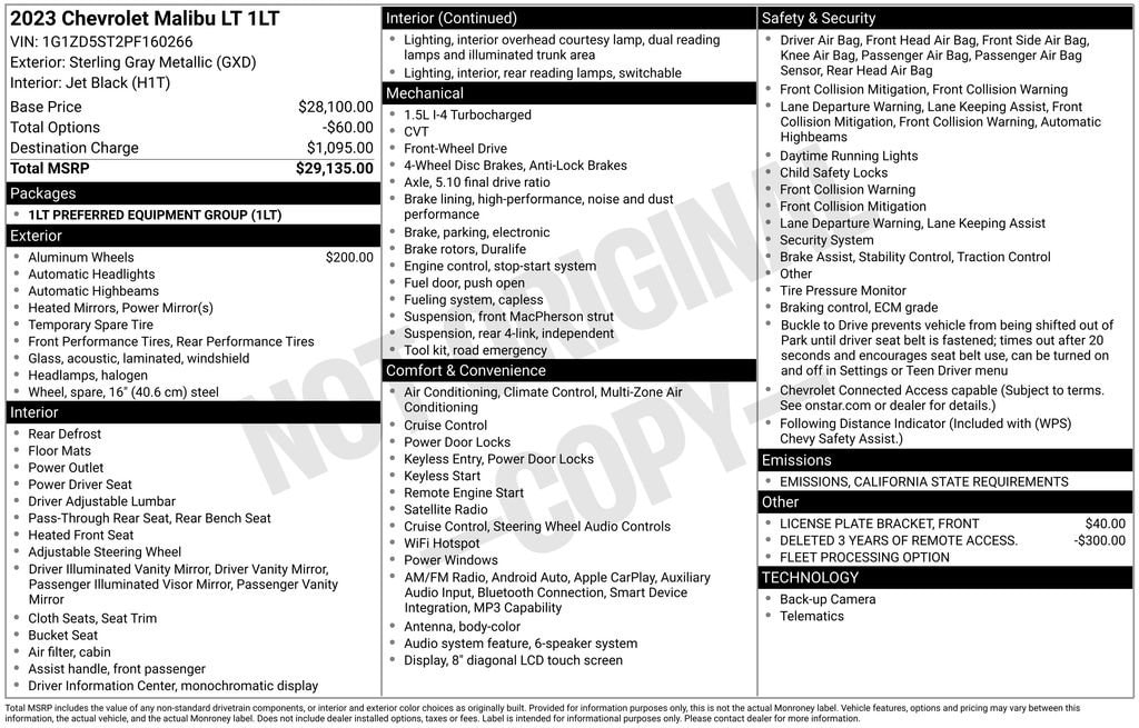 Used 2023 Chevrolet Malibu LT Sedan