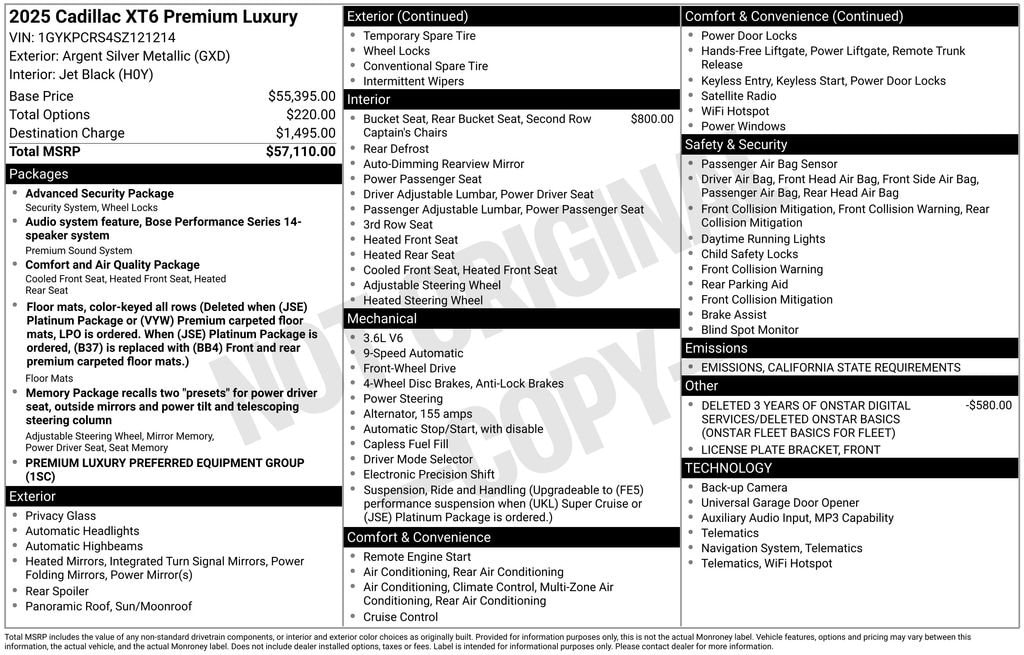 Used 2025 CADILLAC XT6 Premium Luxury SUV