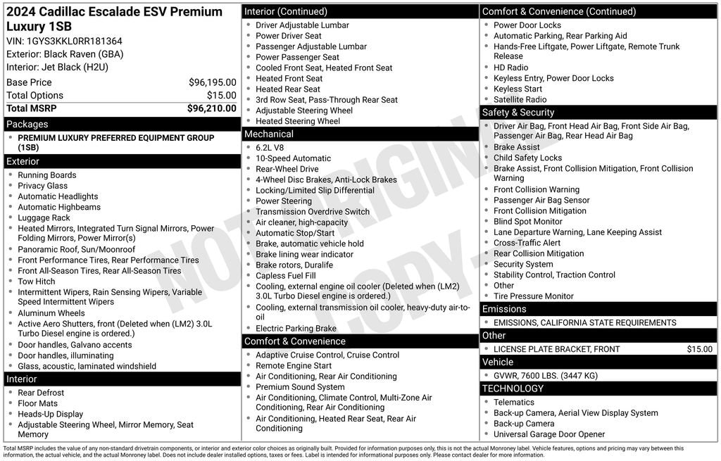 Used 2024 CADILLAC Escalade ESV Premium Luxury SUV