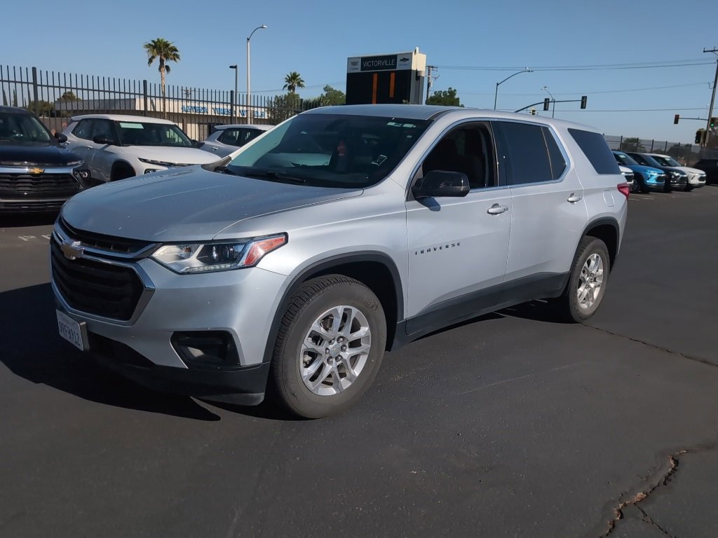 Used 2021 Chevrolet Traverse LS with VIN 1GNERFKW8MJ168668 for sale in Victorville, CA