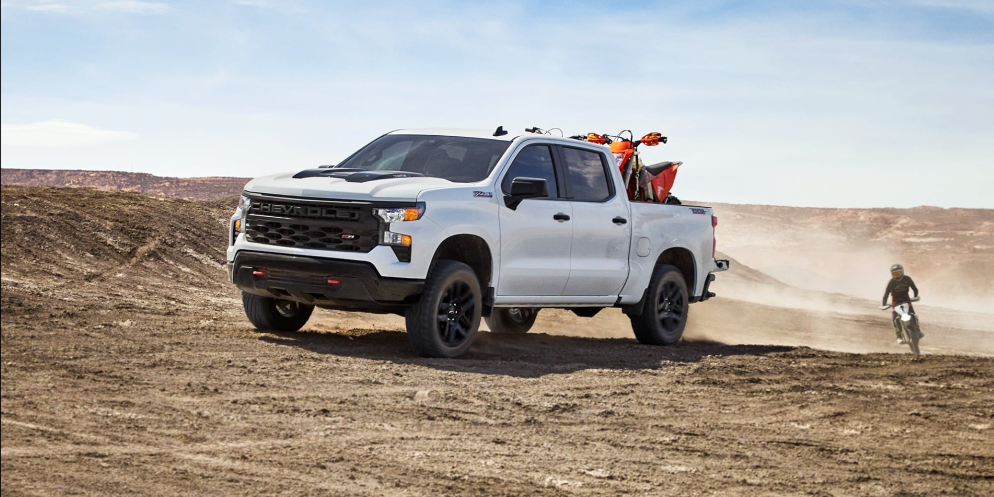 White Chevy Silverado Trail Boss