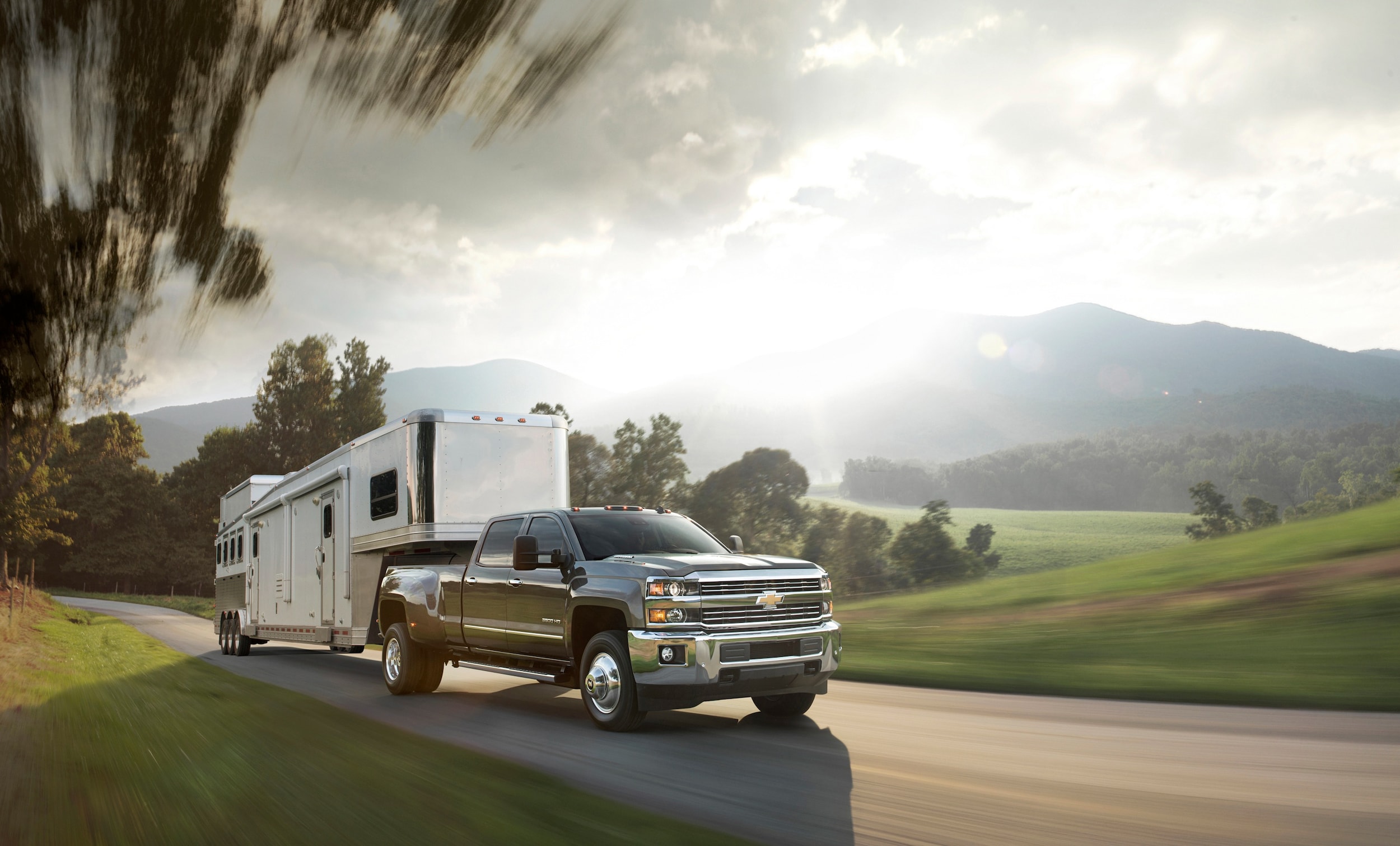 Chevy Silverado towing a trailer