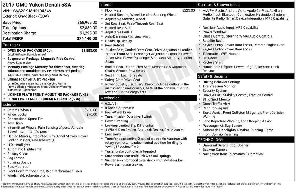 Used 2017 GMC Yukon Denali SUV