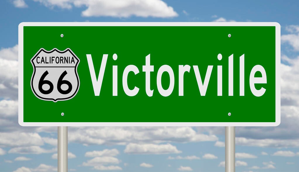 Victorville, CA highway sign