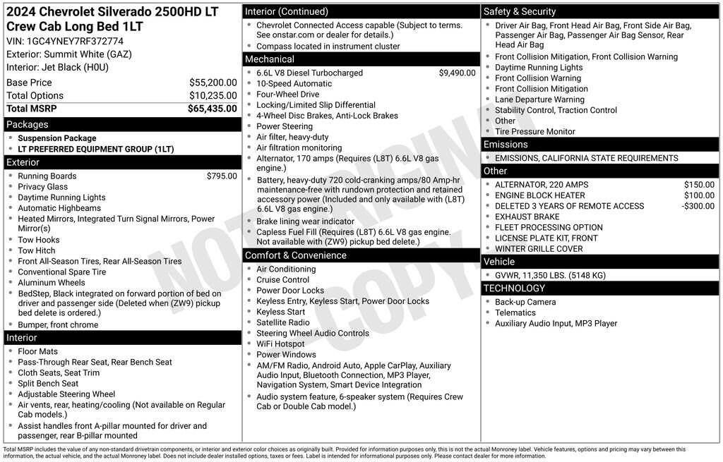 Used 2024 Chevrolet Silverado 2500 HD LT Truck Crew Cab