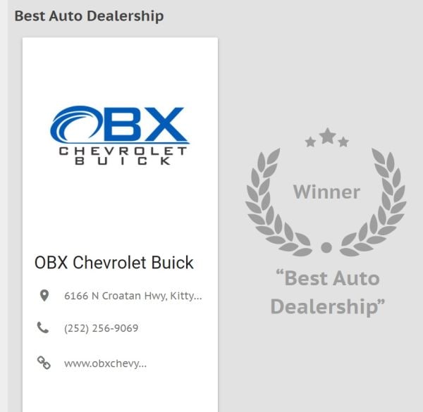 OBX Chevy Wins Best Auto Dealership Award