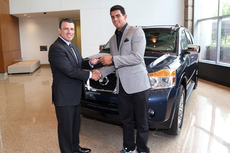 Nissan welcomes Tennessee Titans QB Marcus Mariota to its Heisman House and presents new Armada SUV for his driveway Nissan Armada dealer near Nashville TN