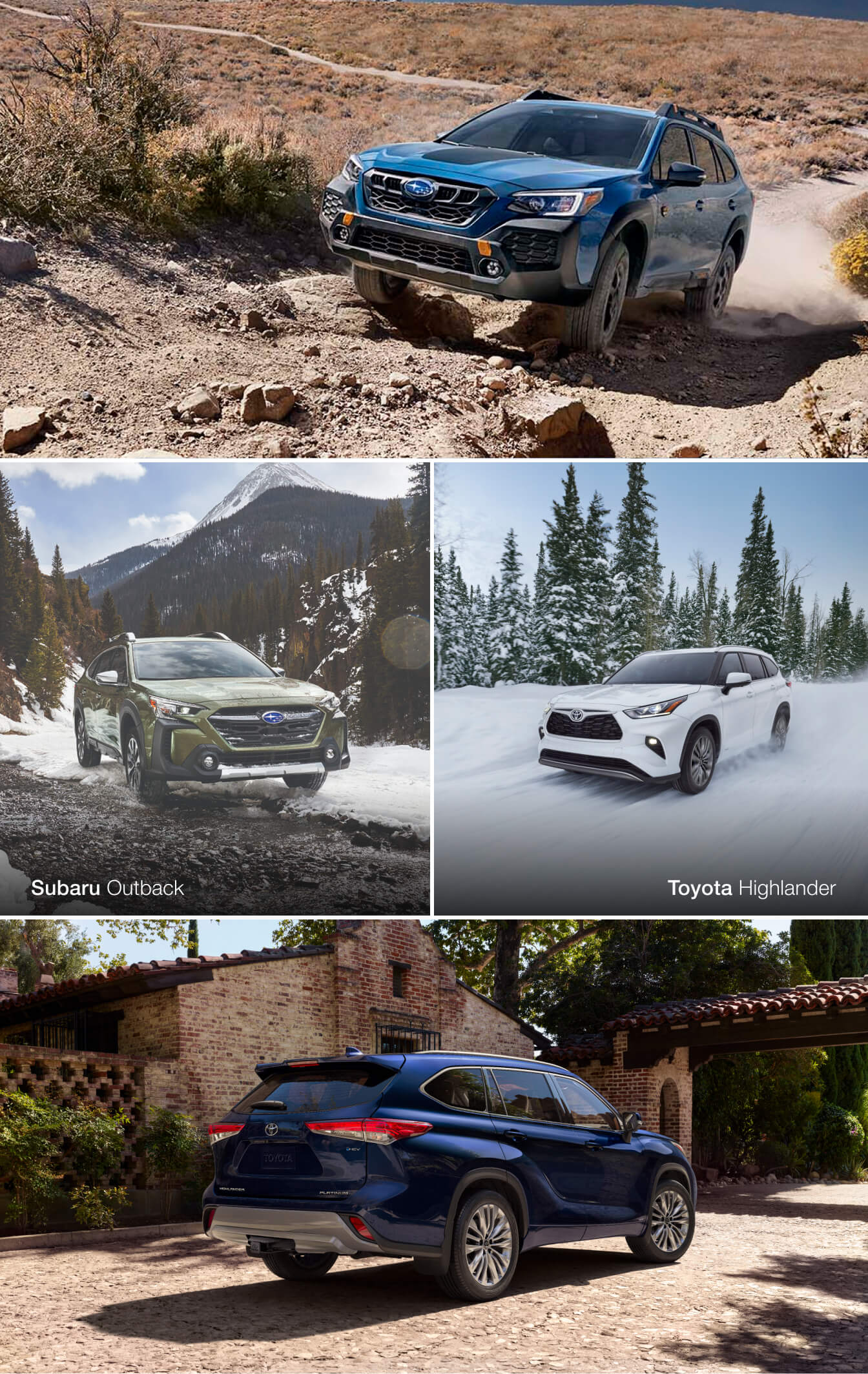 Subaru Outback vs. Toyota Highlander: All-Terrain Capabilities