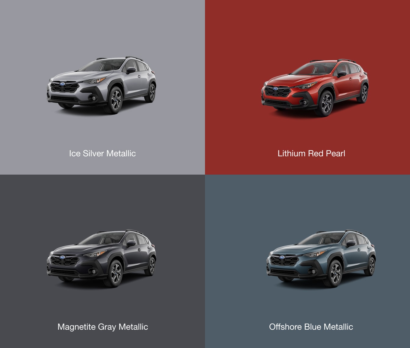 Ice Silver Metallic, Lithium Red Pearl, Magnetite Gray Metallic & Offshore Blue Metallic