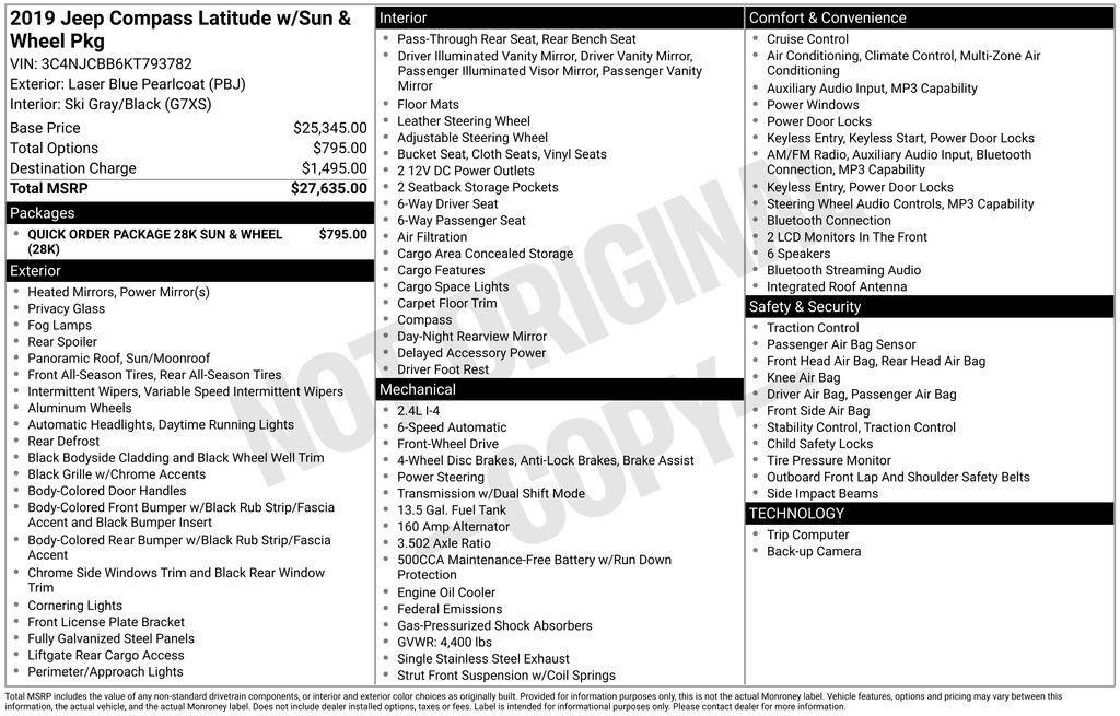 Used 2019 Jeep Compass Latitude SUV