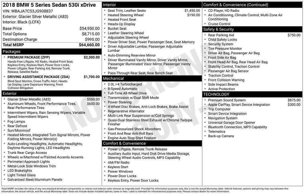 2018 BMW 5 Series 530i's photo