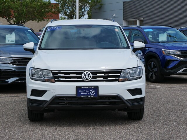 Certified 2021 Volkswagen Tiguan S with VIN 3VV0B7AX0MM097686 for sale in Inver Grove, MN