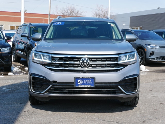 Certified 2021 Volkswagen Atlas SEL Premium R-Line with VIN 1V2FR2CA9MC539686 for sale in Inver Grove, Minnesota